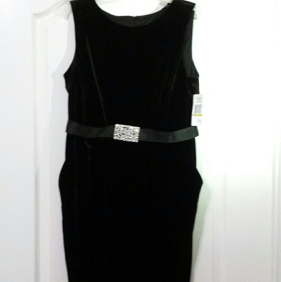 NWT Black Alex Evening dress with crystal belt - Picture 3 of 8